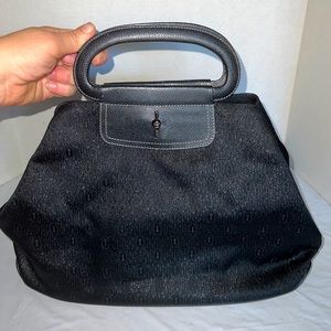 Gianfranco Lotti Firenze Handbag Black Pebbled Leather Made in Italy Purse